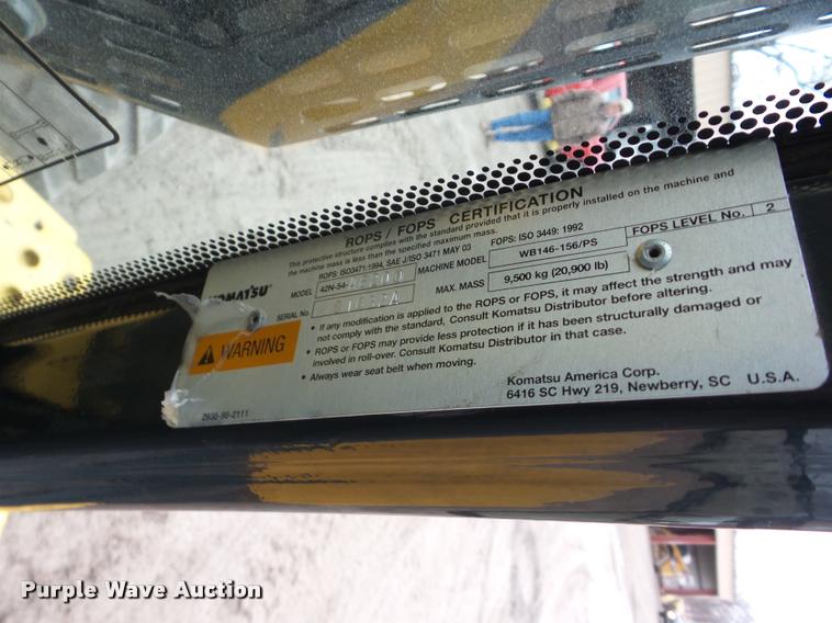 image for item K6493 2008 Komatsu WB146 backhoe