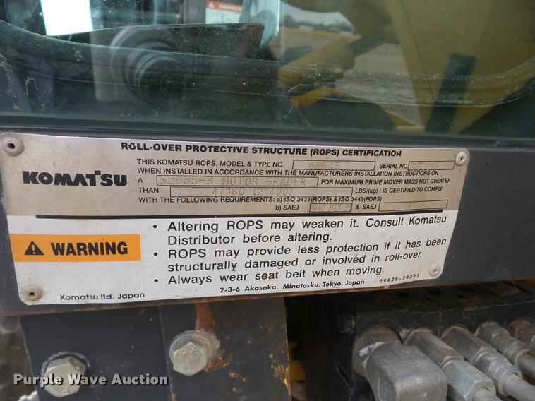 image for item K6497 2006 Komatsu GD655 motor grader