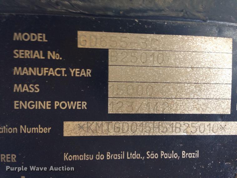 image for item K6497 2006 Komatsu GD655 motor grader