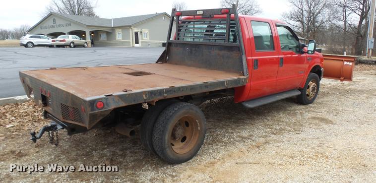 image for item L7227 2000 Ford F450 Super Duty XL Crew Cab flatbed truck