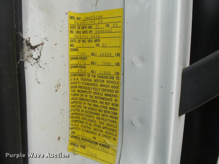 image for item L7228 2003 Chevrolet C4500 dump truck