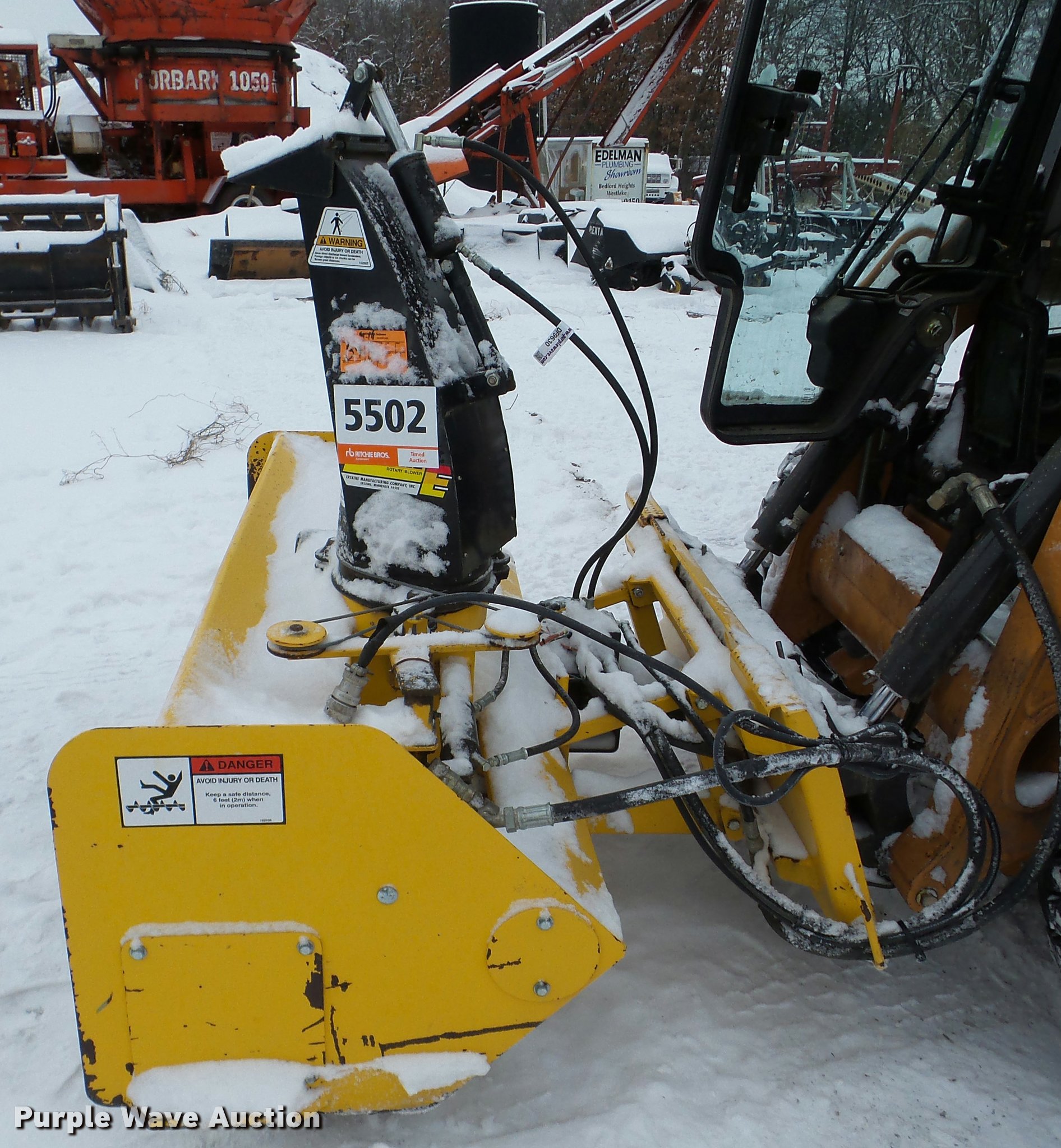 Erskine 1812 skid steer snow blower in Rochester, MN Item DF9630 sold