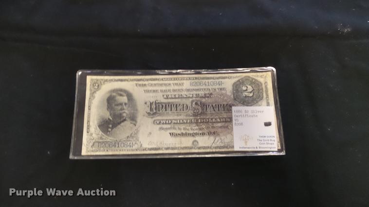image for item BU9247 1886 two dollar silver certificate