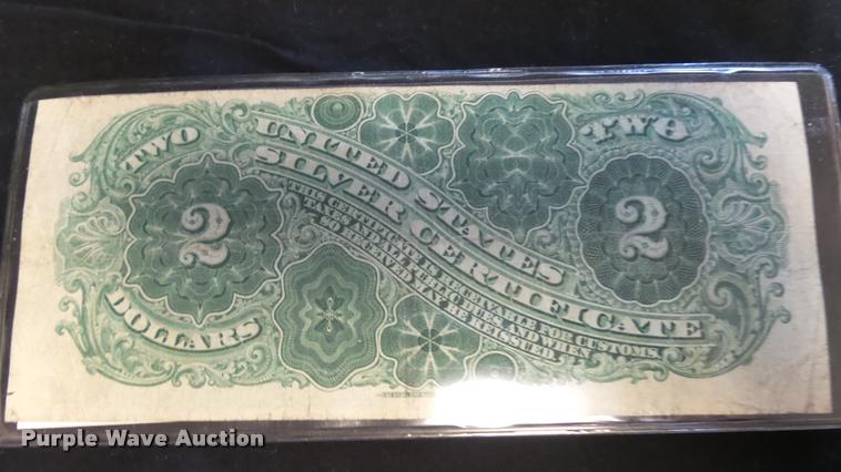image for item BU9247 1886 two dollar silver certificate