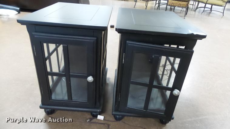 image for item DJ9314 (2) lighted side cabinets/tables