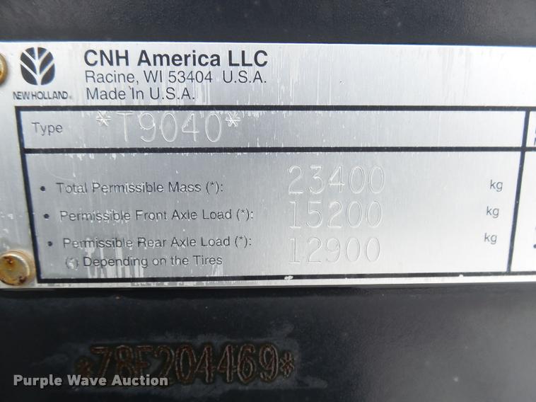 image for item AL9029 2008 New Holland T9040 4WD tractor