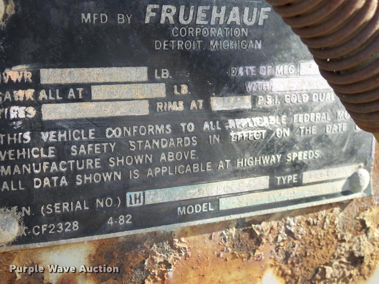 image for item AL9041 1989 Fruehauf nurse tank van trailer