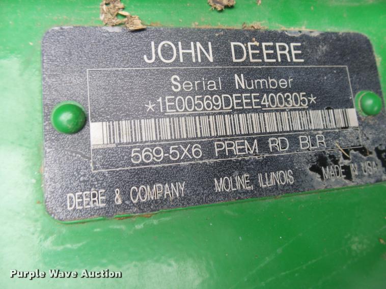 image for item DB1846 2014 John Deere 569 Premium round baler
