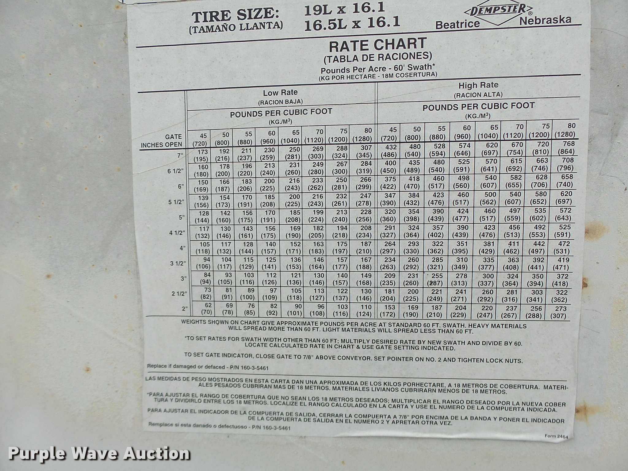 Dempster Clipper 200S fertilizer spreader in Blackburn, MO Item