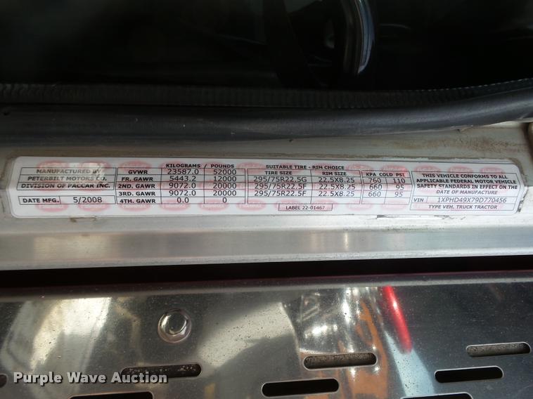 image for item DA0530 2009 Peterbilt 386 semi truck