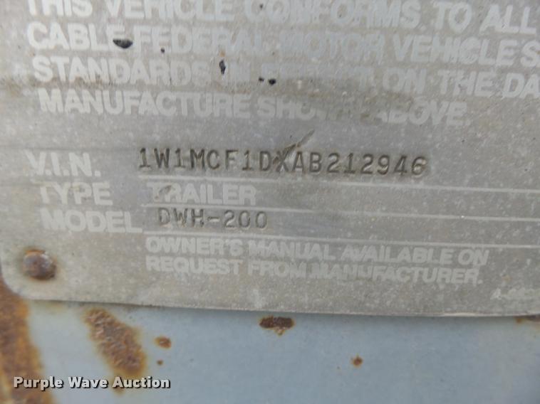 image for item DA3311 1989 Wilson DWB-2000 double hopper grain trailer