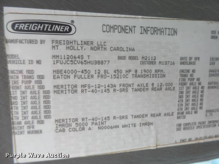 image for item DA9360 2005 Freightliner Business Class M2 semi truck