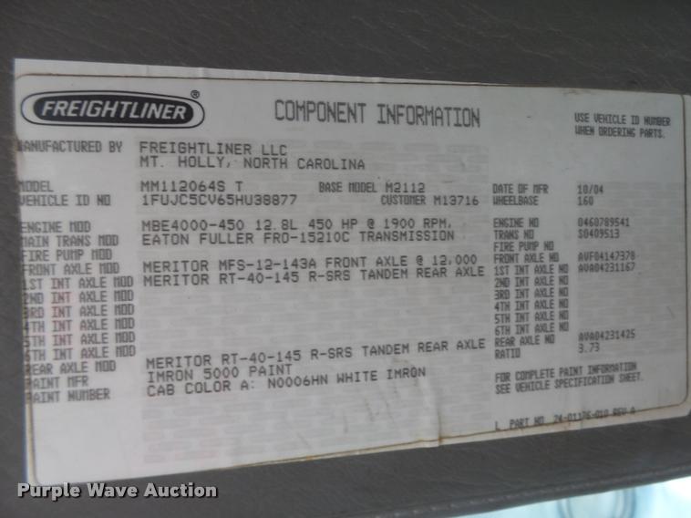 image for item DA9360 2005 Freightliner Business Class M2 semi truck