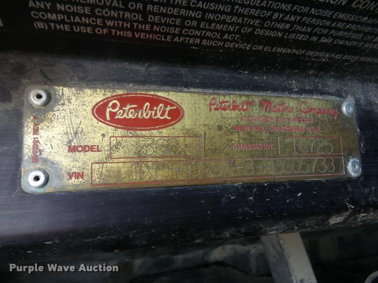 image for item DB2845 1991 Peterbilt 362 semi truck