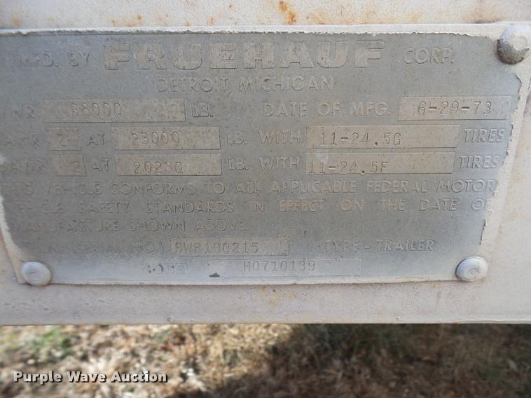 image for item DB2846 1973 Fruehauf H0710139 double hopper grain trailer