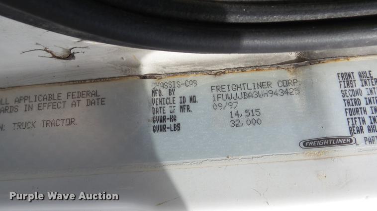 image for item K8010 1998 Freightliner FL80 truck cab and chassis