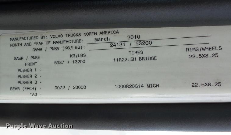 image for item L4533 2011 Volvo VNL semi truck