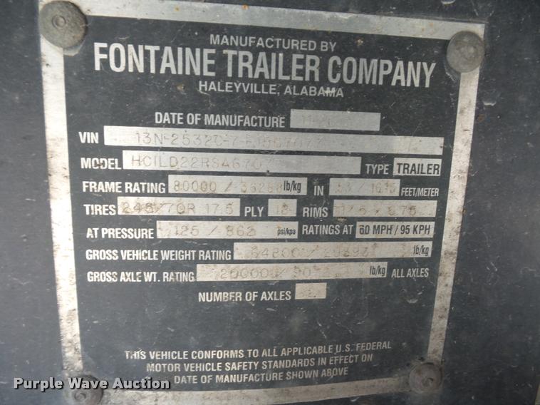 image for item L4534 2014 Fontaine drop deck trailer