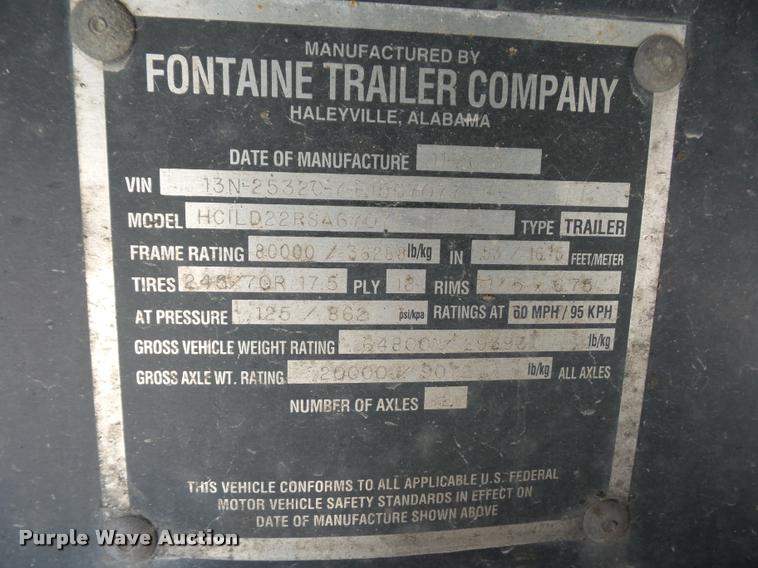 image for item L4534 2014 Fontaine drop deck trailer