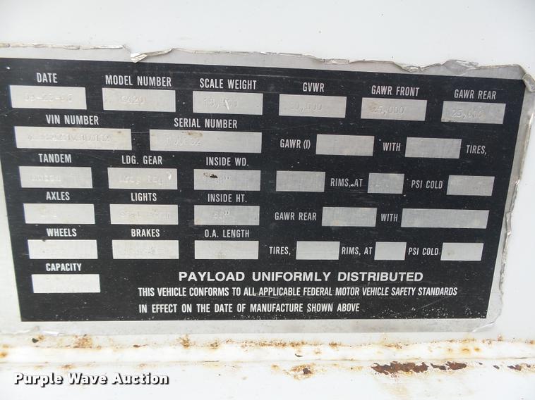 image for item DA0513 1997 Road Master G420 bottom dump trailer