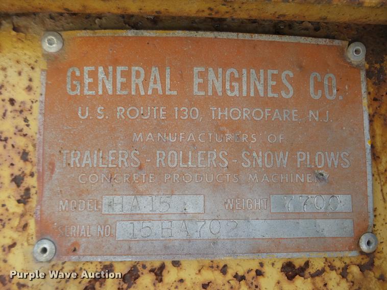 image for item L4241 General Engines Co. HA15 equipment trailer