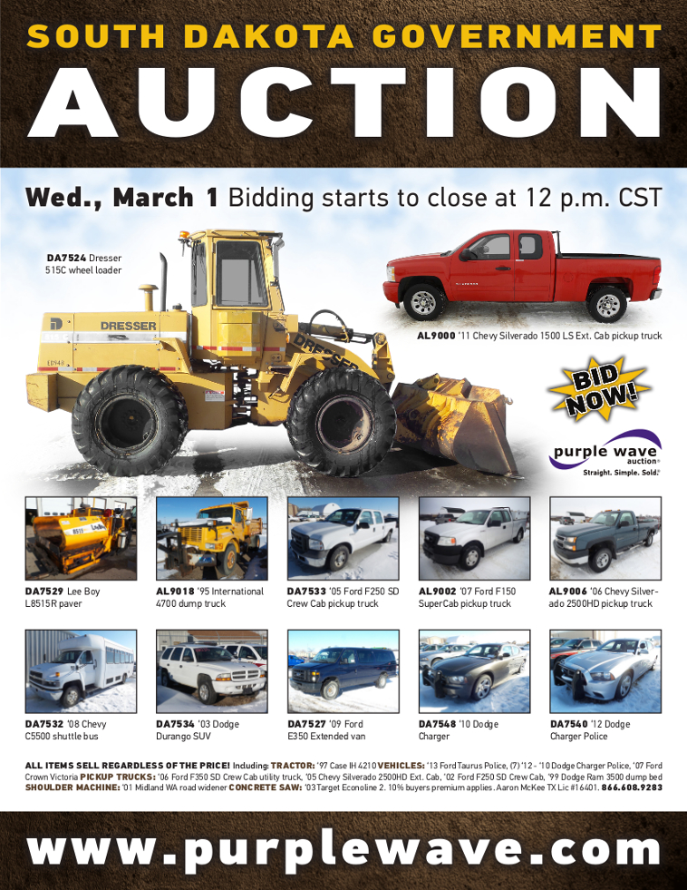 SOLD! South Dakota Government Auction Items Sold 312017 Purple Wave