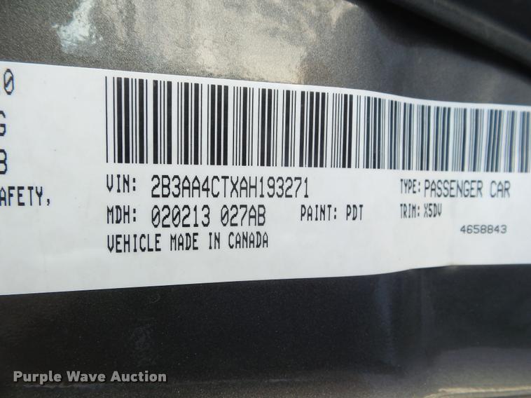 image for item DA7549 2010 Dodge Charger