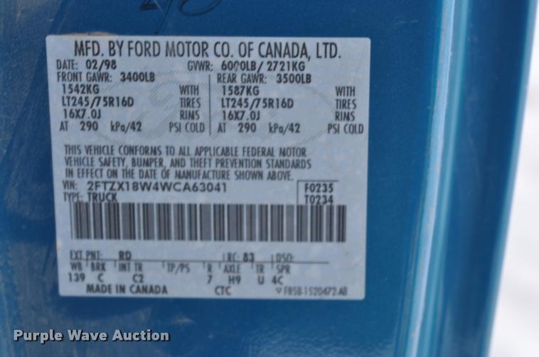 image for item L5151 1998 Ford F150 SuperCab pickup truck