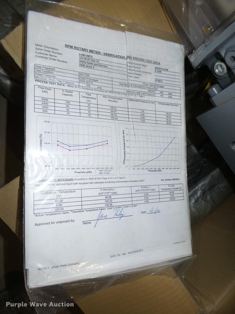 image for item AU9686 American Meter Company 5.5M/G100 gas meter