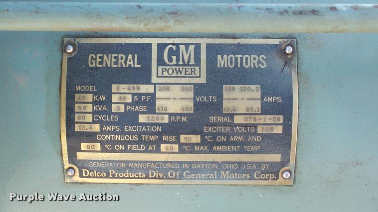 image for item BU9438 General Motors I-498 generator