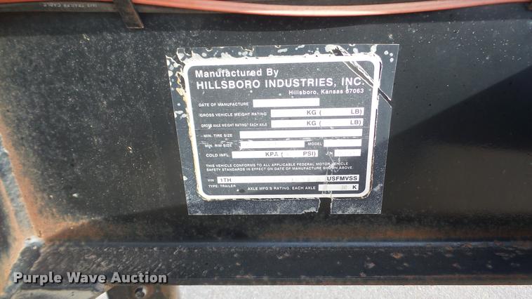 image for item DA0292 2003 Hillsboro 700 equipment trailer