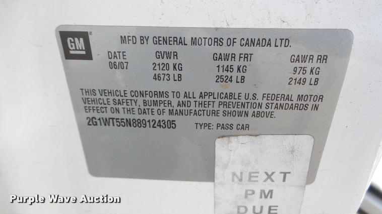 image for item DA0298 2008 Chevrolet Impala