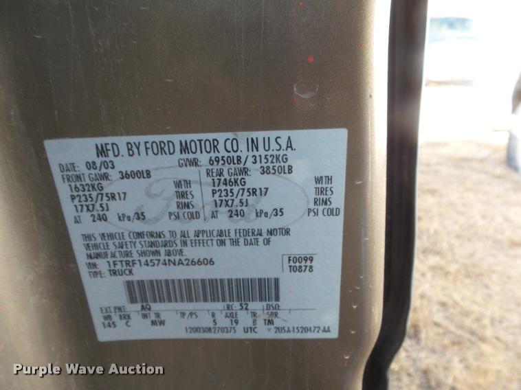 image for item DA7565 2004 Ford F150 pickup truck