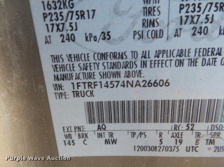 image for item DA7565 2004 Ford F150 pickup truck