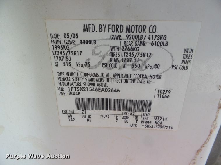 image for item DA7624 2006 Ford F250 Super Duty SuperCab pickup truck