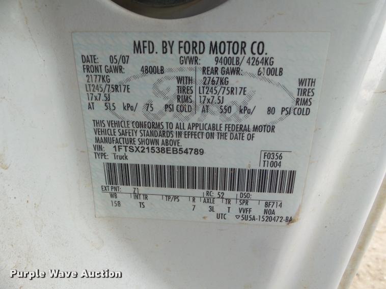 image for item DA7625 2008 Ford F250 Super Duty SuperCab pickup truck