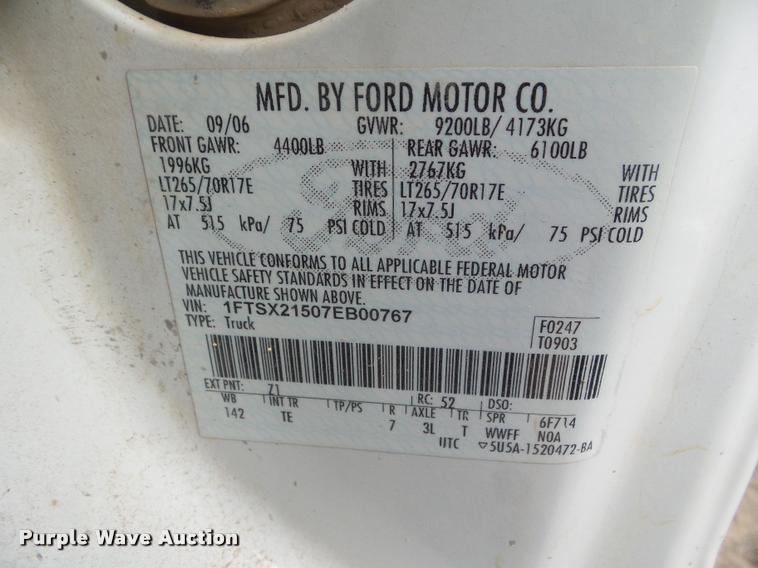 image for item DA7627 2007 Ford F250 Super Duty SuperCab pickup truck