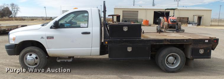 image for item DB1879 2007 Dodge Ram 3500HD flatbed pickup truck