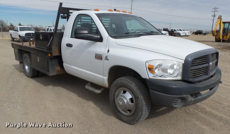 image for item DB1879 2007 Dodge Ram 3500HD flatbed pickup truck