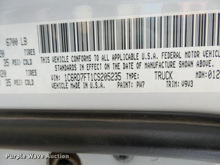 image for item DB1903 2012 Dodge Ram 1500 Quad Cab pickup truck