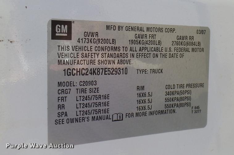 image for item DB2306 2007 Chevrolet Silverado 2500HD pickup truck