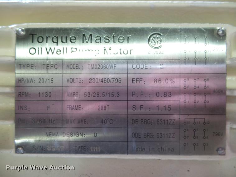 image for item DB9750 Torque Master TM02060WF oil well pump motor