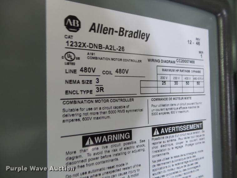 image for item J8773 Allen Bradley size 3 solid state pump control panel