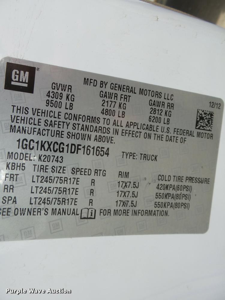 image for item K3399 2013 Chevrolet Silverado 2500HD Crew Cab pickup truck