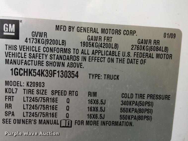 image for item K3400 2009 Chevrolet Silverado 2500HD pickup truck