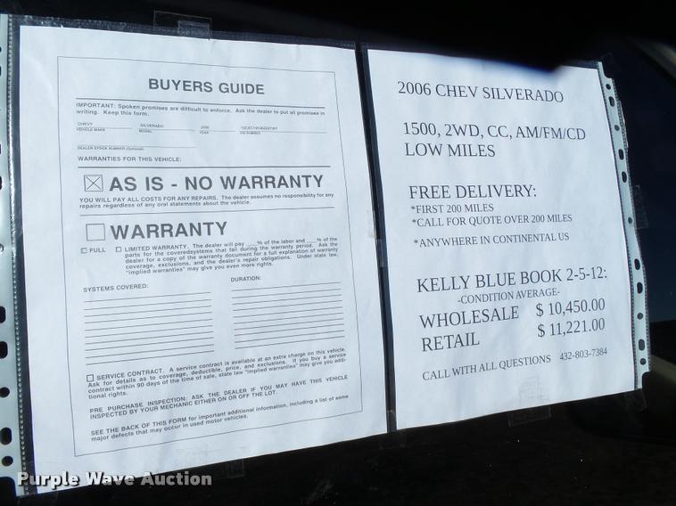 image for item L1657 2006 Chevrolet Silverado 1500 Ext. Cab pickup truck