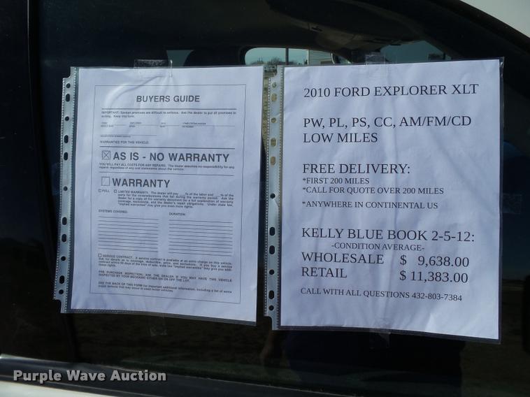 image for item L1659 2010 Ford Explorer SUV