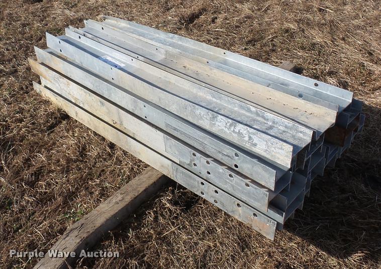 image for item L4530 Approximately 23 galvanized guard rail posts