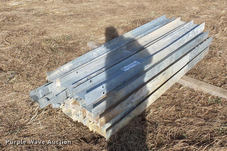 image for item L4530 Approximately 23 galvanized guard rail posts