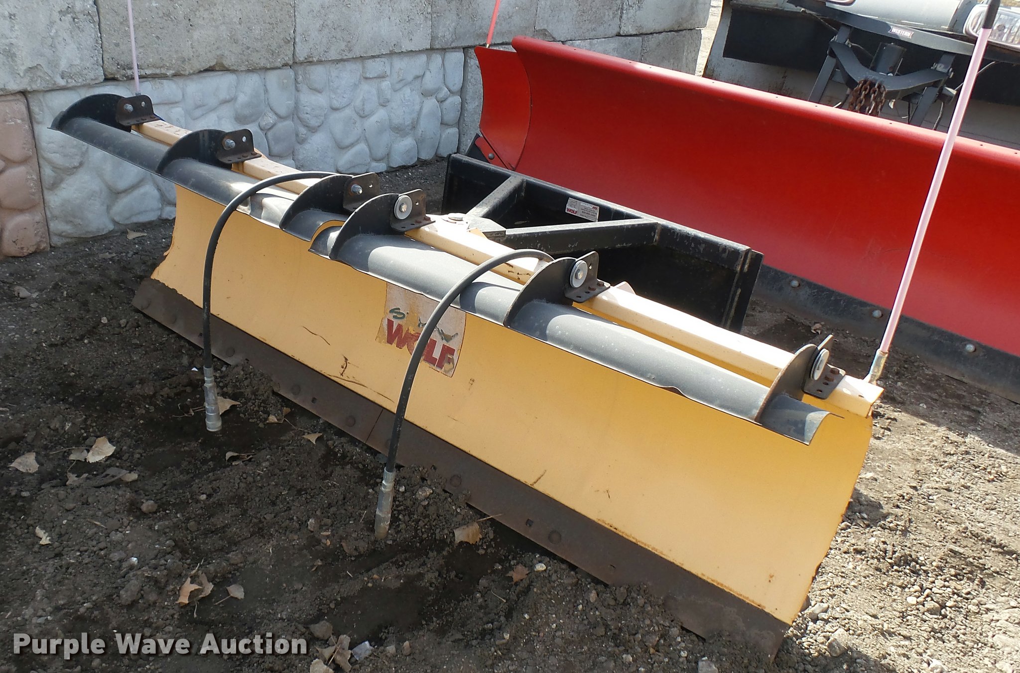 Wolf skid steer snow plow in Wichita, KS Item AT9574 sold Purple Wave